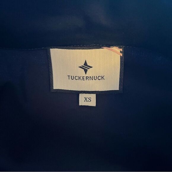 TUCKERNUCK Navy Willow Blouse Top EUC 3/4 Sleeves Pullover Cotton Poplin XS - Picture 6 of 8